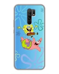 Чехол для Xiaomi Redmi 9 с картинкой «Спанч Боб и Патрик»