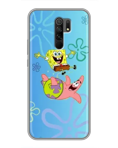 Чехол для Xiaomi Redmi 9 с картинкой «Спанч Боб и Патрик»