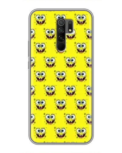 Чехол для Xiaomi Redmi 9 с картинкой «Паттерн Губка Боб»