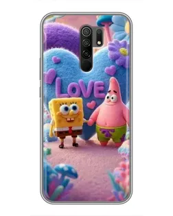Чехол для Xiaomi Redmi 9 с картинкой «Губка Боб Патрик»