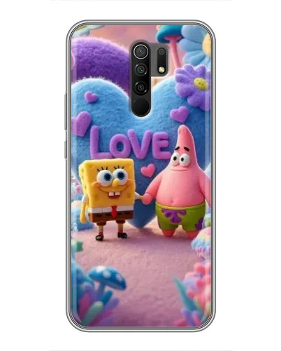 Чехол для Xiaomi Redmi 9 с картинкой «Губка Боб Патрик»
