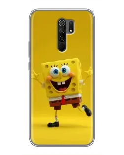 Чехол для Xiaomi Redmi 9 с картинкой «Позитивный Губка Боб»