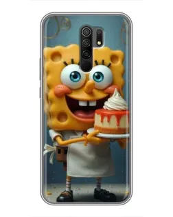 Чехол для Xiaomi Redmi 9 с картинкой «Повар Спанч Боб»