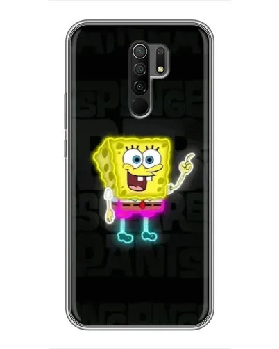 Чехол для Xiaomi Redmi 9 с картинкой «Неоновый Губка Боб»