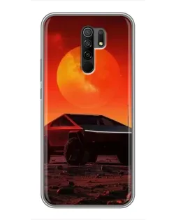 Чехол для Xiaomi Redmi 9 с картинкой «Cybertruck на Марсе»
