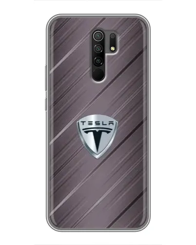 Чехол для Xiaomi Redmi 9 с картинкой «Металлическая текстура Tesla»