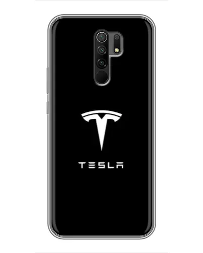 Чехол для Xiaomi Redmi 9 с картинкой «Tesla White Logo»