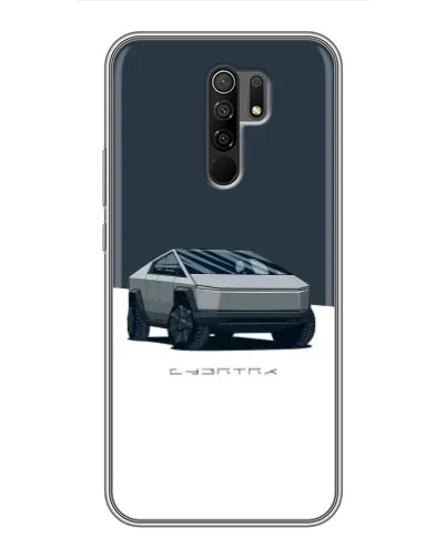 Чехол для Xiaomi Redmi 9 с картинкой «Серебристый Cybertruck Tesla»