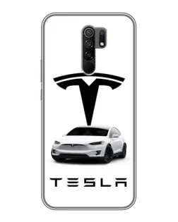 Чехол для Xiaomi Redmi 9 с картинкой «Tesla White Style»