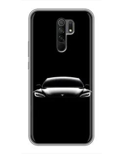 Чехол для Xiaomi Redmi 9 с картинкой «Фары Tesla Night»