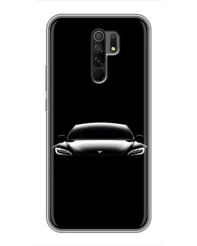 Чехол для Xiaomi Redmi 9 с картинкой «Фары Tesla Night»