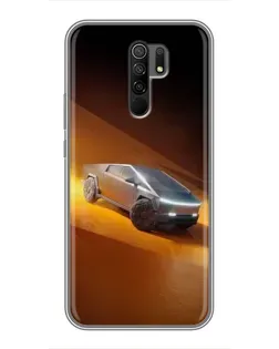 Чехол для Xiaomi Redmi 9 с картинкой «Cybertruck в пустыне»