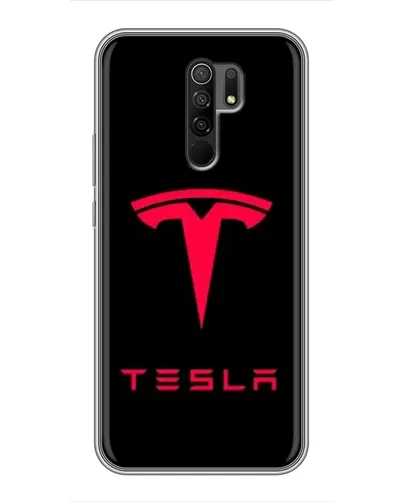Чехол для Xiaomi Redmi 9 с картинкой «Tesla Red Logo»