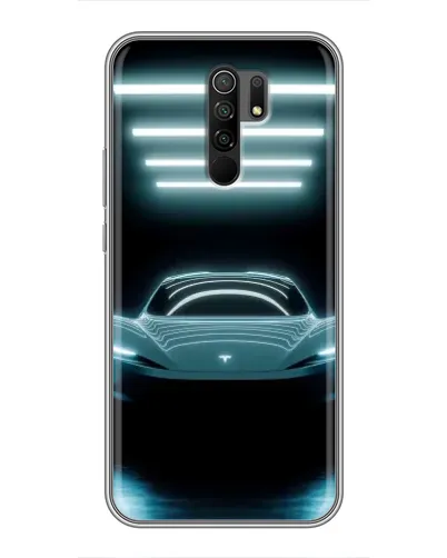 Чехол для Xiaomi Redmi 9 с картинкой «Tesla в неоне»