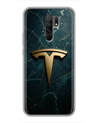 Чехол для Xiaomi Redmi 9 с картинкой «Мраморная Tesla Gold»
