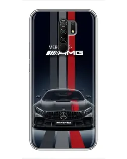 Чехол для Xiaomi Redmi 9 с картинкой «Mercedes — белый карбон»