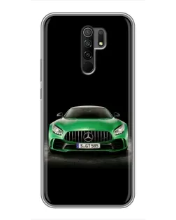 Чехол для Xiaomi Redmi 9 с картинкой «Mercedes — неоновый лого»