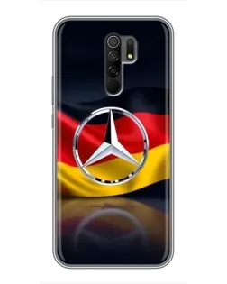 Чехол для Xiaomi Redmi 9 с картинкой «Mercedes — флаг Германии»