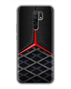 Чехол для Xiaomi Redmi 9 с картинкой «Mercedes Carbon Grid»