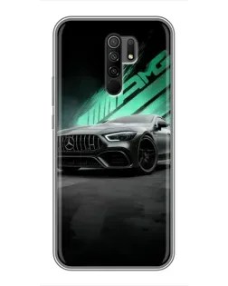 Чехол для Xiaomi Redmi 9 с картинкой «Темный Mercedes AMG»