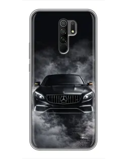 Чехол для Xiaomi Redmi 9 с картинкой «Mercedes в дыму»