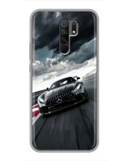 Чехол для Xiaomi Redmi 9 с картинкой «Гоночный Mercedes AMG»