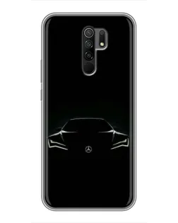 Чехол для Xiaomi Redmi 9 с картинкой «Mercedes — силуэт авто»