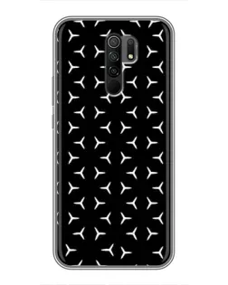 Чехол для Xiaomi Redmi 9 с картинкой «Mercedes паттерн звезд»