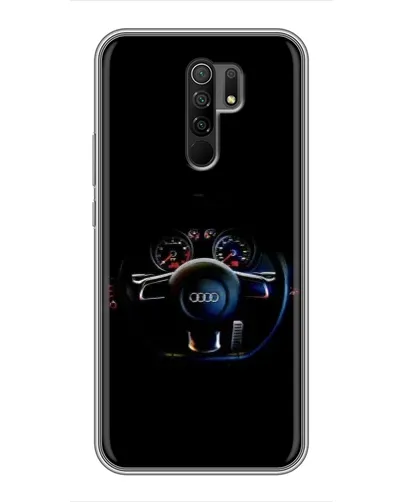 Чехол для Xiaomi Redmi 9 с картинкой «Салон Audi — руль»