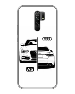 Чехол для Xiaomi Redmi 9 с картинкой «Audi — контрастный дизайн»