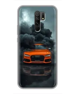 Чехол для Xiaomi Redmi 9 с картинкой «Audi в облаках дыма»