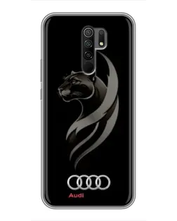Чехол для Xiaomi Redmi 9 с картинкой «Графика — пантера и Audi»