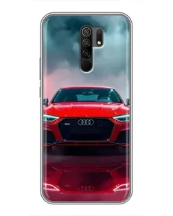 Чехол для Xiaomi Redmi 9 с картинкой «Audi RS — красный стиль»