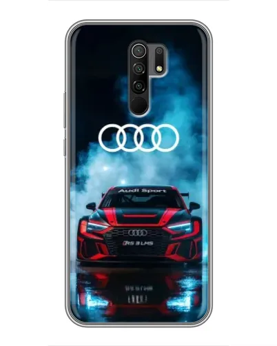 Чехол для Xiaomi Redmi 9 с картинкой «Audi Sport — неон»