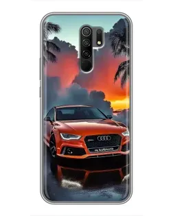 Чехол для Xiaomi Redmi 9 с картинкой «Audi — закат»