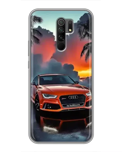 Чехол для Xiaomi Redmi 9 с картинкой «Audi — закат»
