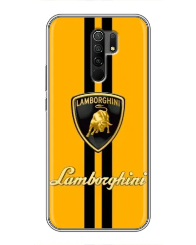 Чехол для Xiaomi Redmi 9 с картинкой «Lamborghini Stripe желтый»