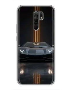 Чехол для Xiaomi Redmi 9 с картинкой «Lamborghini золотые линии»