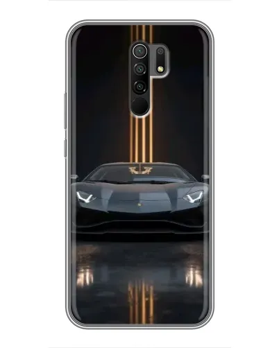 Чехол для Xiaomi Redmi 9 с картинкой «Lamborghini золотые линии»