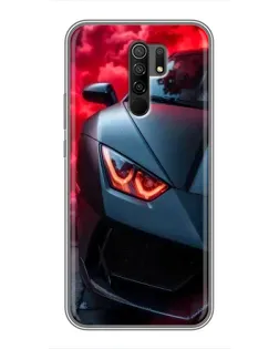 Чехол для Xiaomi Redmi 9 с картинкой «Lamborghini красное сияние»