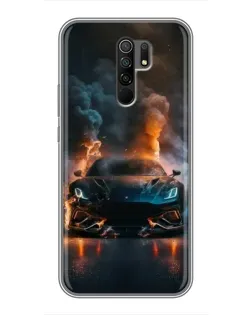 Чехол для Xiaomi Redmi 9 с картинкой «Lamborghini дымная эстетика»