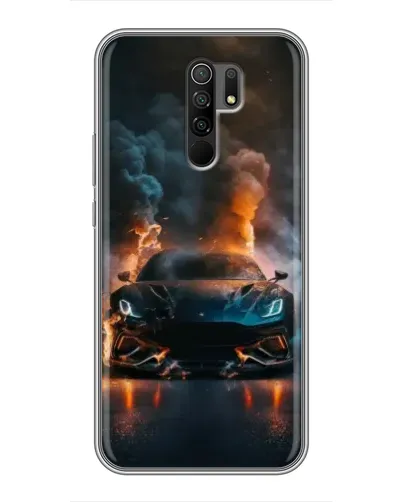 Чехол для Xiaomi Redmi 9 с картинкой «Lamborghini дымная эстетика»