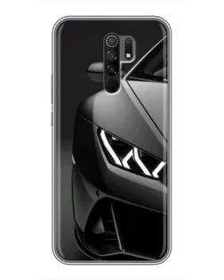 Чехол для Xiaomi Redmi 9 с картинкой «Lamborghini фары детализация»