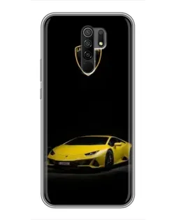 Чехол для Xiaomi Redmi 9 с картинкой «Lamborghini желтый акцент»