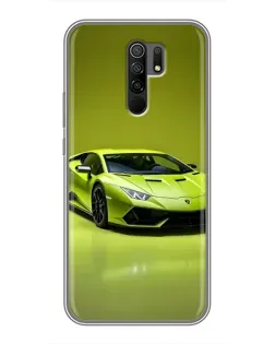 Чехол для Xiaomi Redmi 9 с картинкой «Салатовый Lamborghini Huracan»