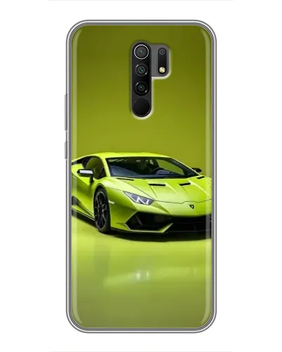 Чехол для Xiaomi Redmi 9 с картинкой «Салатовый Lamborghini Huracan»
