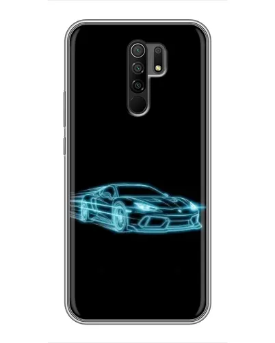 Чехол для Xiaomi Redmi 9 с картинкой «Неоновый контур Lamborghini»