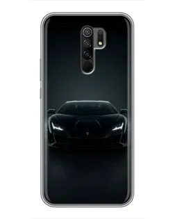 Чехол для Xiaomi Redmi 9 с картинкой «Черный Lamborghini Aventador»