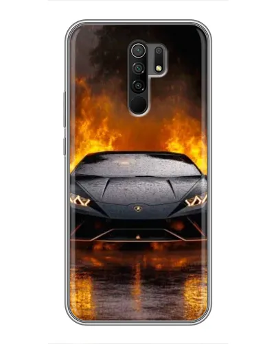 Чехол для Xiaomi Redmi 9 с картинкой «Lamborghini в огне»