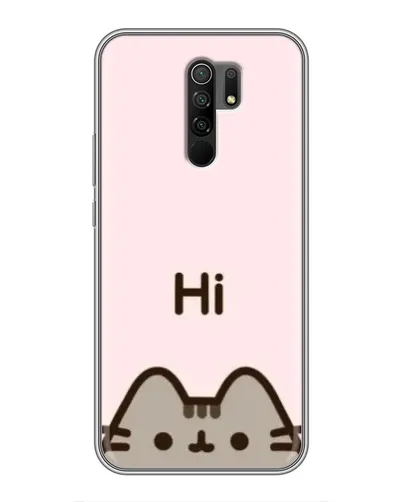 Чехол для Xiaomi Redmi 9 с картинкой «Пушин говорит Hi»